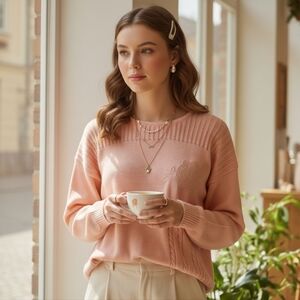 Maglificio L Italy Vintage Timeless Dainty Cottagecore Pastel Knit Sweater